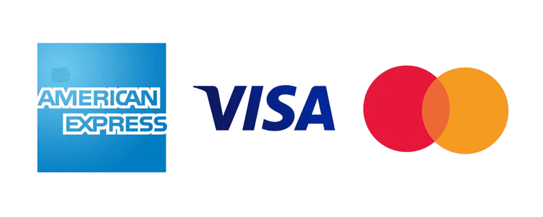 American Express, Visa and Mastercard accepted