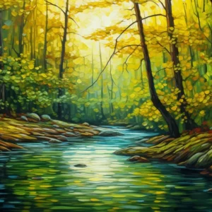 Dynamic Oil Painting of Nature’s Beauty